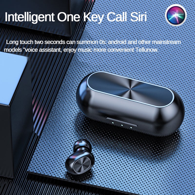 Generic - TWS Wireless Sports Earbuds With Charge Box Black - Image 1