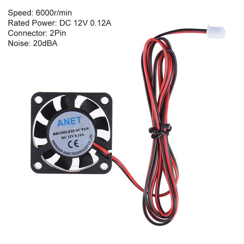 Anet 2-Piece DC 12V Brushless Cooling Cooler Fan Multicolour  - Image 4