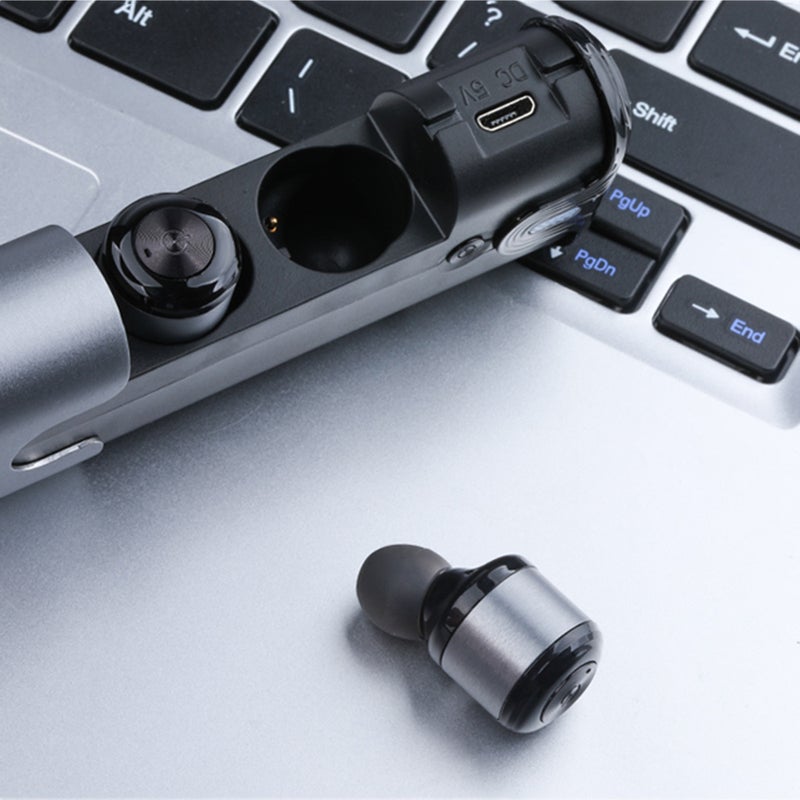 Awei T8 TWS Binaural Wireless Earbuds With Charging Case Grey - Image 3