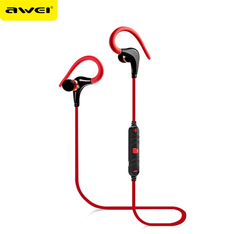 Awei A890BL In-Ear Sports Wireless Earphones With Ear Hook Red - Image 1