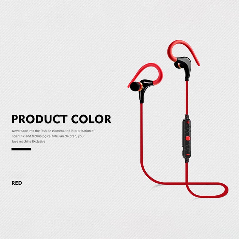 Awei A890BL In-Ear Sports Wireless Earphones With Ear Hook Red - Image 2