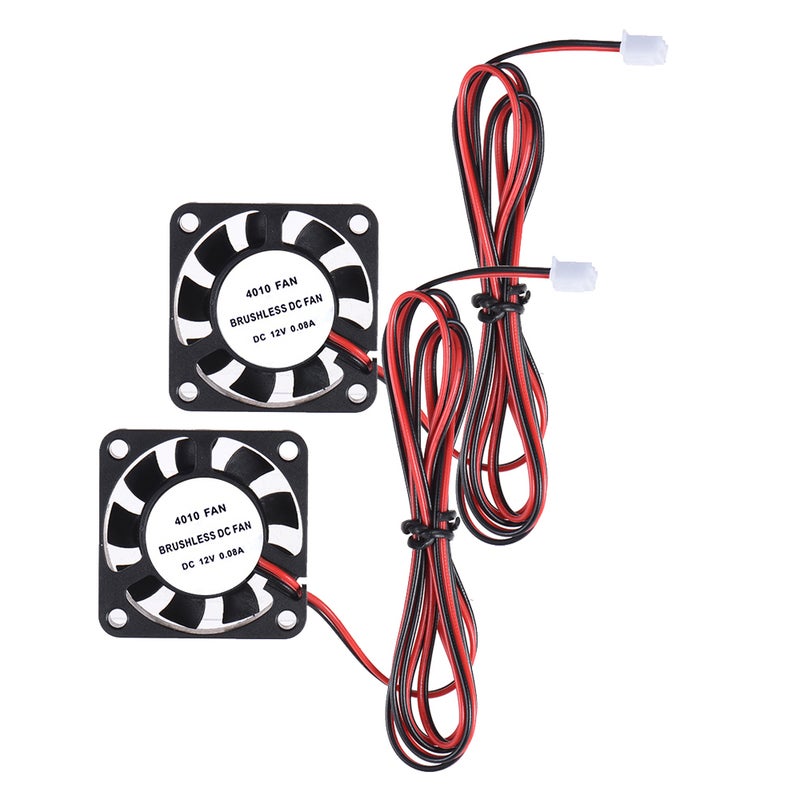 Anet 2-Piece DC 12V Brushless Cooling Cooler Fan Multicolour  - Image 2