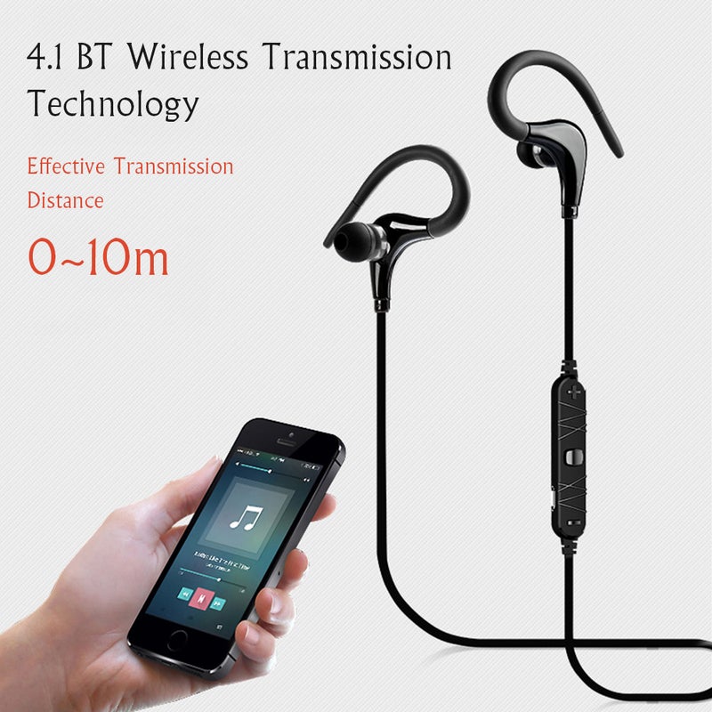 Awei A890BL In-Ear Sports Wireless Earphones With Ear Hook Red - Image 5