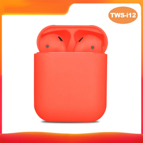 TWS-i12 Wireless Mini Stereo In-Ear Earbuds With Charging Box Red