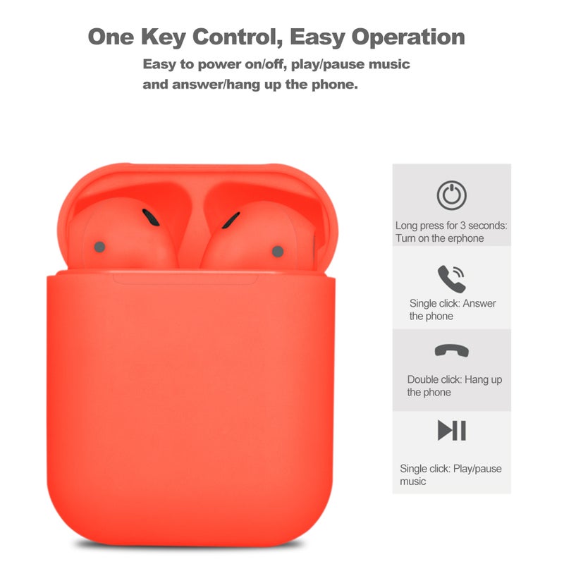 TWS-i12 Wireless Mini Stereo In-Ear Earbuds With Charging Box Red