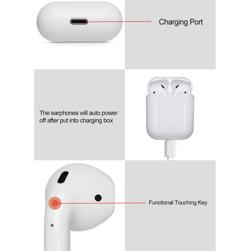 TWS-i12 Wireless Mini Stereo In-Ear Earbuds With Charging Box Red