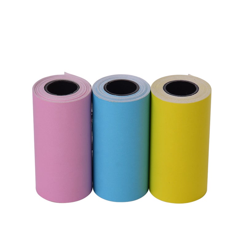 3-Piece Printable Color Sticker Paper Roll Set - Image 1