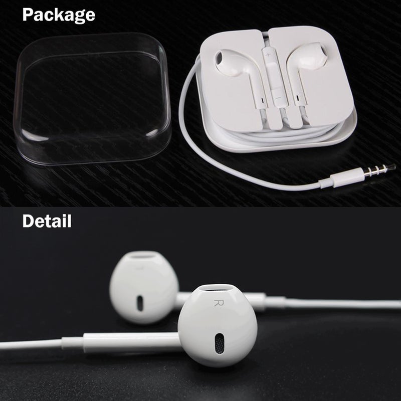 3.5mm Plug In-Ear Stereo Earphones With Microphone White  - Image 3