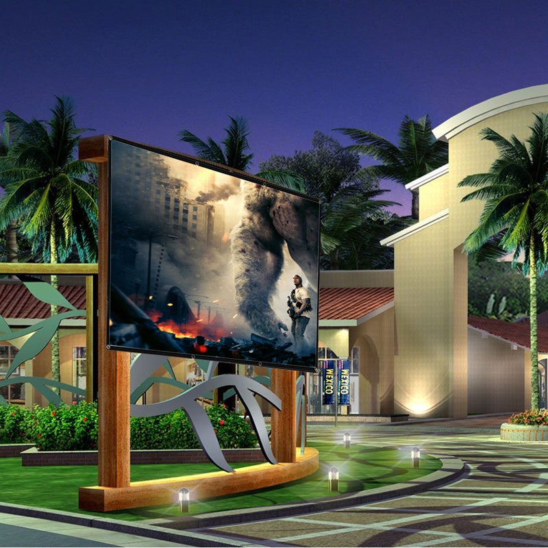 docooler Foldable Diagonal Portable 4:3 HD Projector Screen White/Black  - Image 5