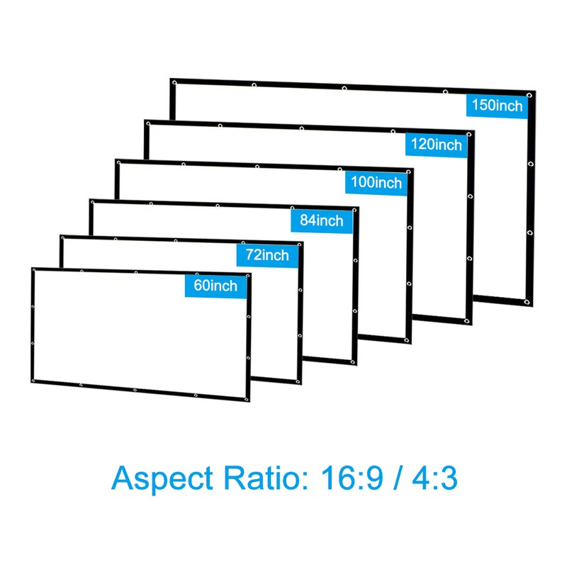 Portable Foldable 16:9 HD Projector Screen LU-V5-332 White/Black - Image 3