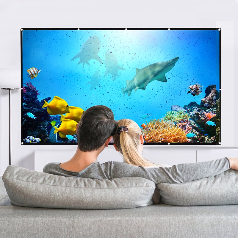 Generic - Portable Foldable 16:9 HD Projector Screen LU-V5-347 White/Black - Image 1