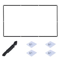 docooler Portable Foldable Anti-Crease 16:9 HD Projector Screen LU-V5-359 White/Black  - Image 1
