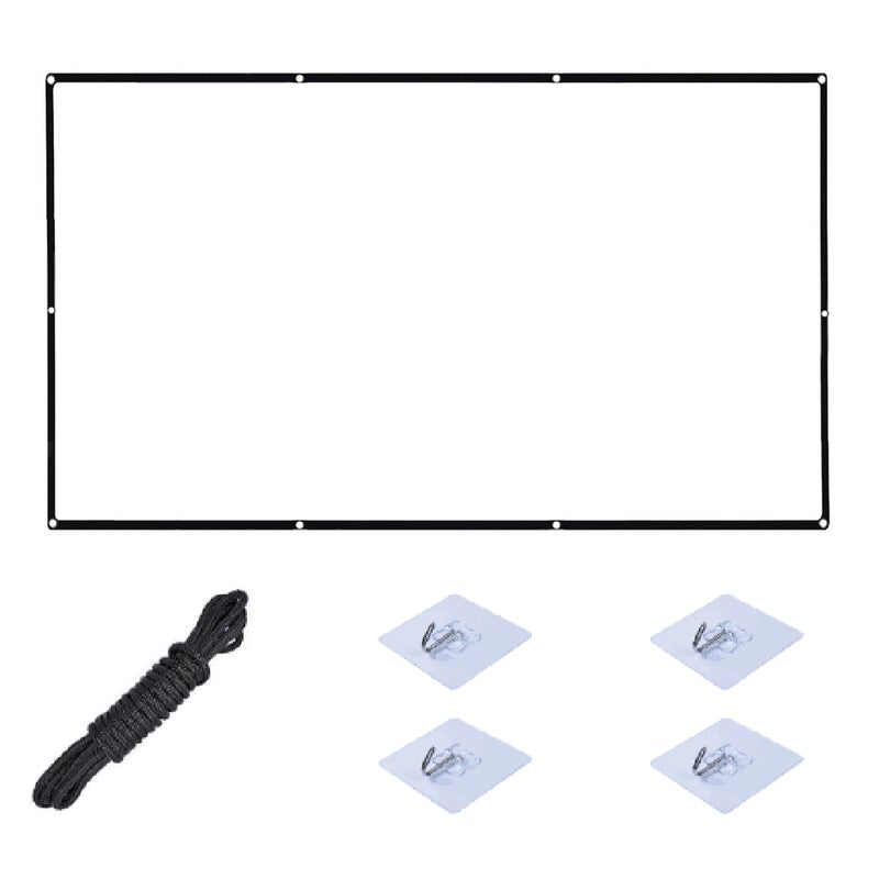 docooler Portable Foldable Anti-Crease 16:9 HD Projector Screen LU-V5-359 White/Black  - Image 1