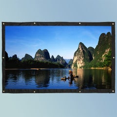docooler Portable Foldable Anti-Crease 16:9 HD Projector Screen LU-V5-359 White/Black  - Image 5