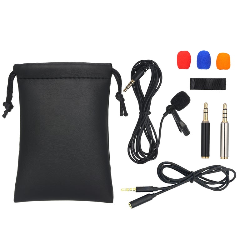 Mini Collar Microphone with Storage Bag LU-V5-128 Black  - Image 1
