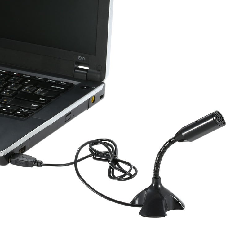 360 Degree Adjustable Desktop Microphone with USB Port LU-V5-130 Black - Image 3
