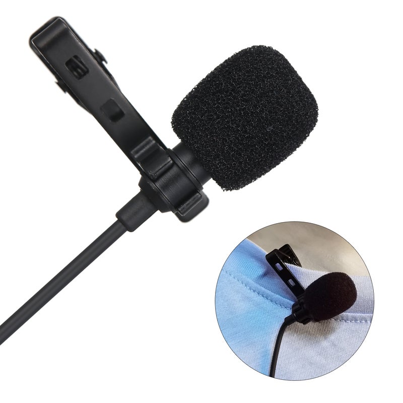 Mini Collar Microphone with Storage Bag LU-V5-128 Black  - Image 2