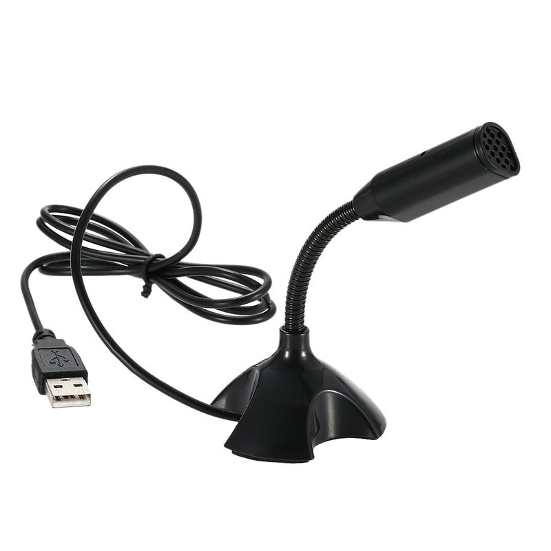 360 Degree Adjustable Desktop Microphone with USB Port LU-V5-130 Black - Image 1