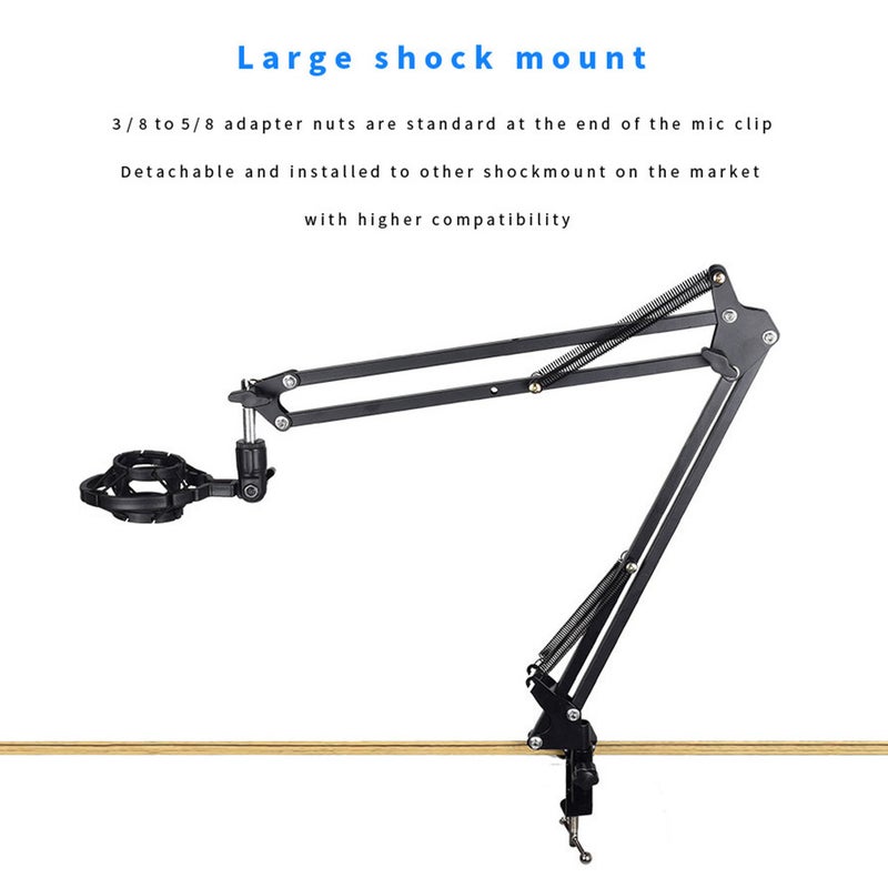 ميكروفون قابل للدوران بزاوية 360 درجة يناسب جميع أجهزة الكمبيوتر المكتبي يوضع بجانب السرير LU-V5-133 أسود - Image 2