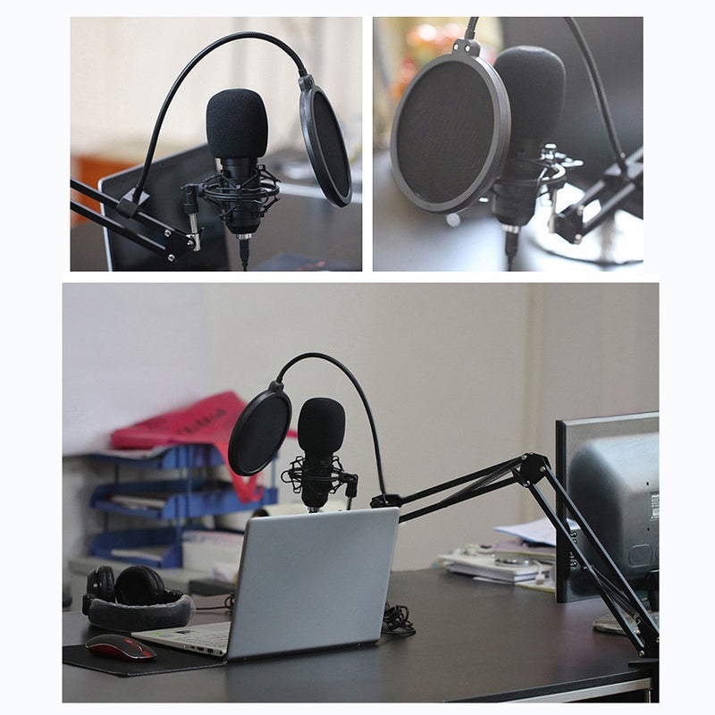 ميكروفون قابل للدوران بزاوية 360 درجة يناسب جميع أجهزة الكمبيوتر المكتبي يوضع بجانب السرير LU-V5-133 أسود - Image 4