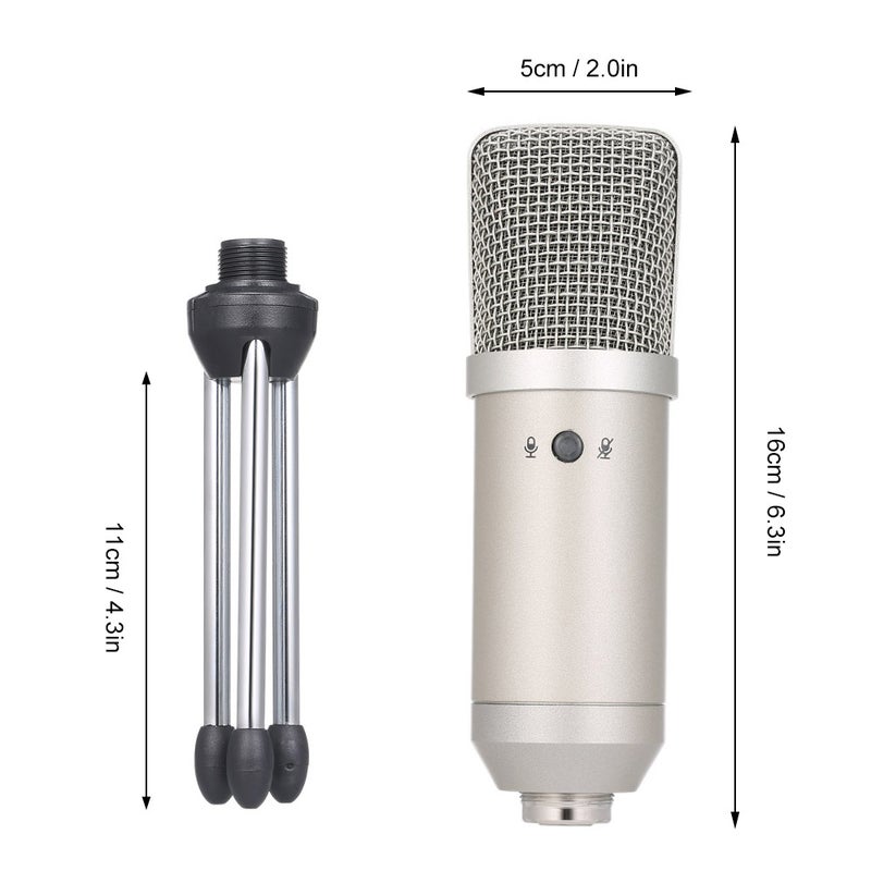 BM830 USB Professional Condenser Microphone with Folding Stand Tripod LU-V5-144 Silver - Image 5