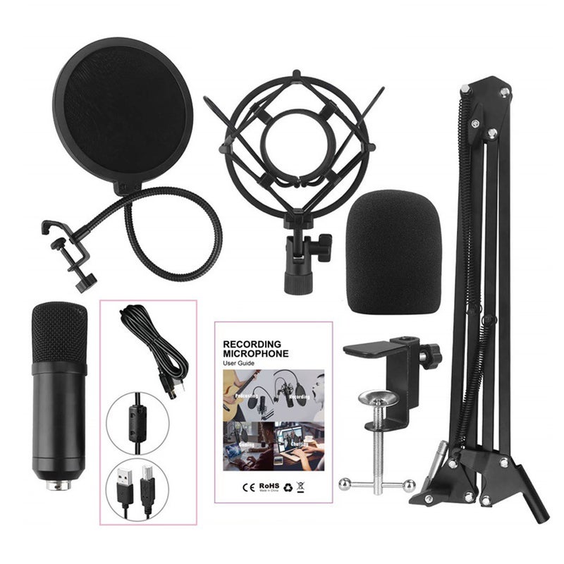 Professional Podcast Condenser USB Microphone Kit LU-V5-153 Black - Image 5