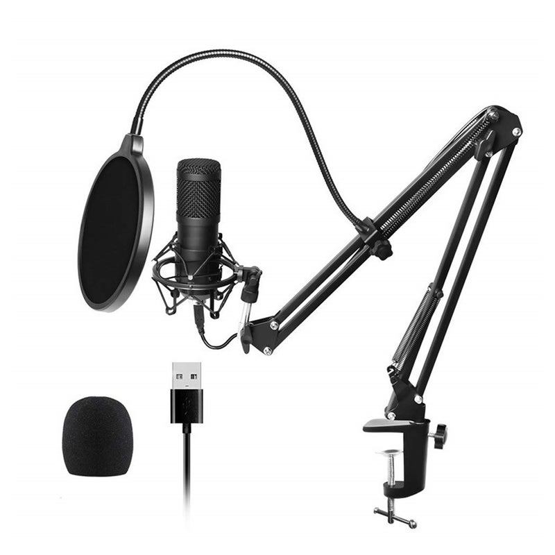 Professional Podcast Condenser USB Microphone Kit LU-V5-154 Black - Image 1