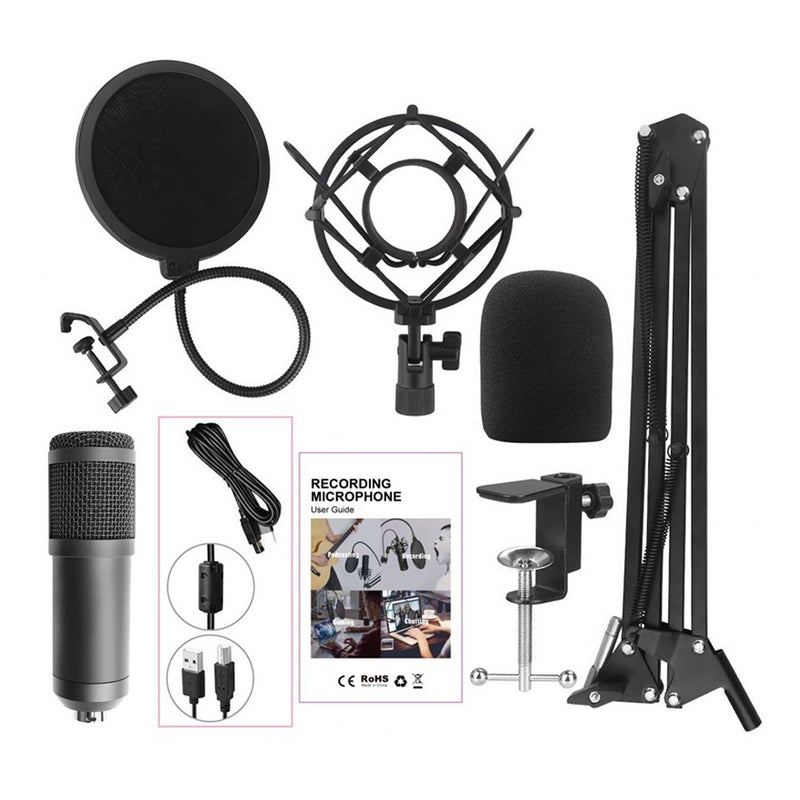 Professional Podcast Condenser USB Microphone Kit LU-V5-154 Black - Image 4