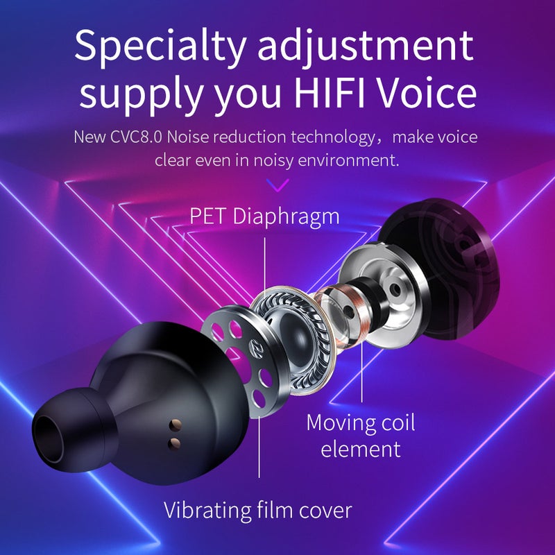 Generic - TWS Stereo Bluetooth In-Ear Headphones Black - Image 1