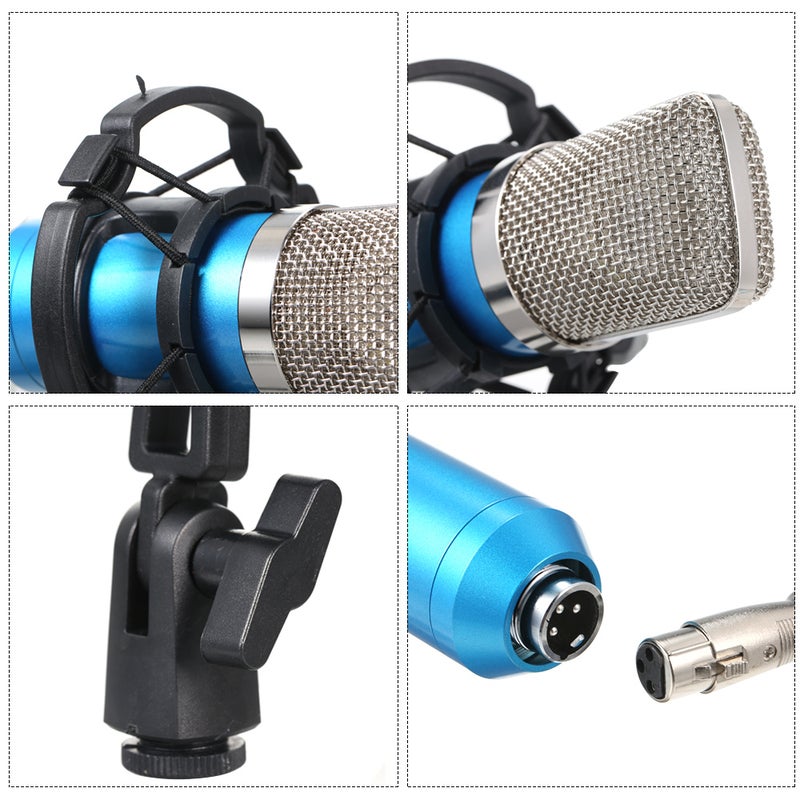 Professional BM700 KTV Singing Studio Recording Condenser Microphone  Kit LU-V5-166 Blue/Silver - Image 4