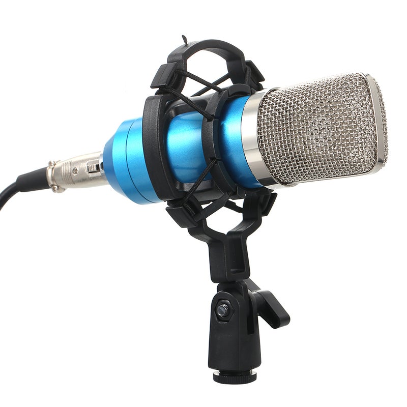 Professional BM700 KTV Singing Studio Recording Condenser Microphone  Kit LU-V5-166 Blue/Silver - Image 5