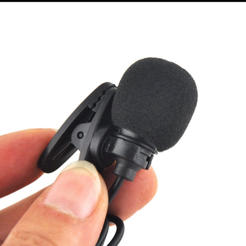 External Clip-on Lapel Lavalier Wired Condenser Microphone LU-V5-183 Black