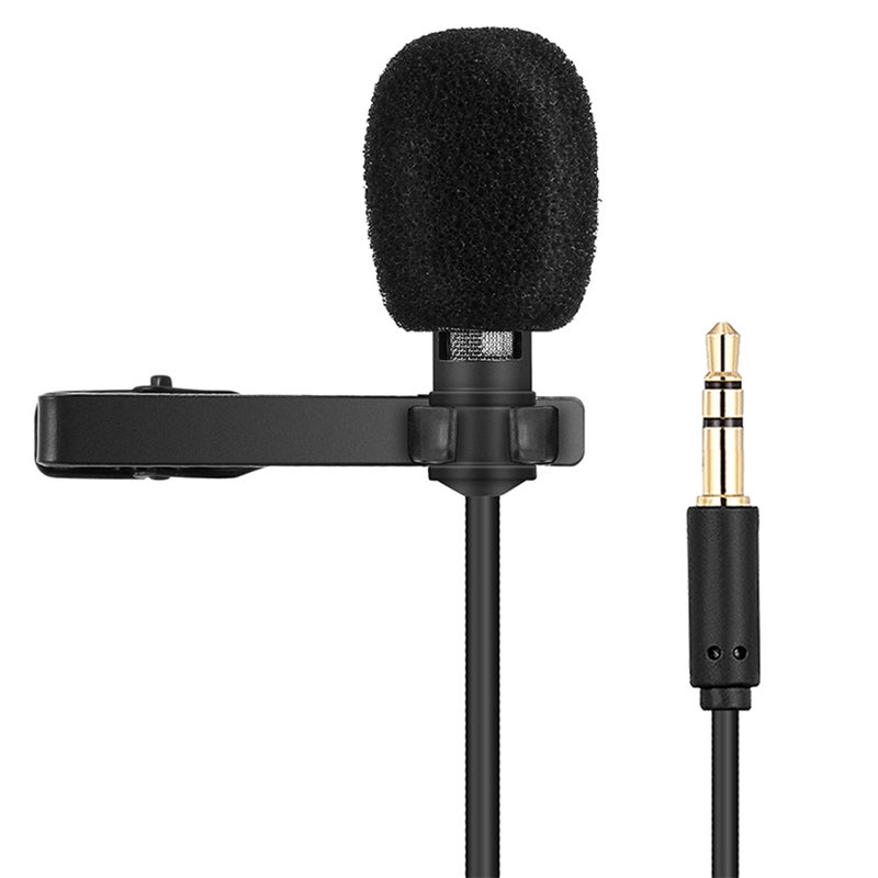 Lavalier Lapel Clip-on Omnidirectional Condenser Microphone LU-V5-184 Black