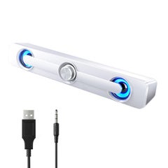 مكبر صوت سلكي مزود بمنفذ USB ومناسب لأجهزة الحاسوب أبيض