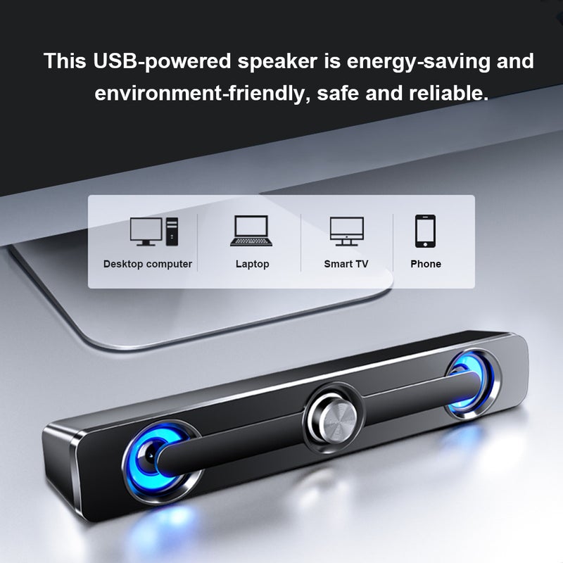 صدى مكبر صوت سلكي مزود بمنفذ USB ومناسب لأجهزة الحاسوب أبيض  - Image 4