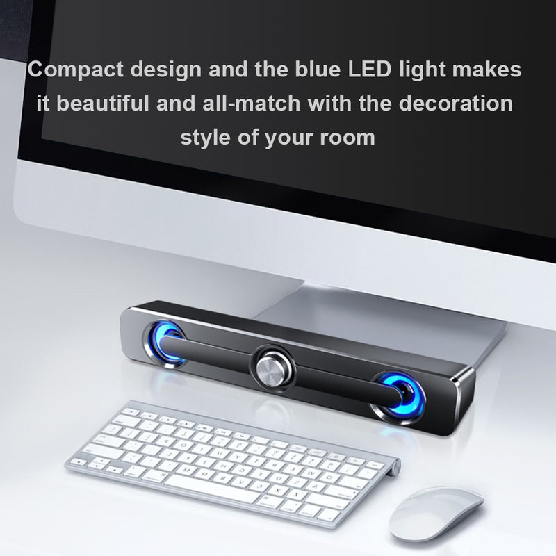 صدى مكبر صوت سلكي مزود بمنفذ USB ومناسب لأجهزة الحاسوب أبيض  - Image 5