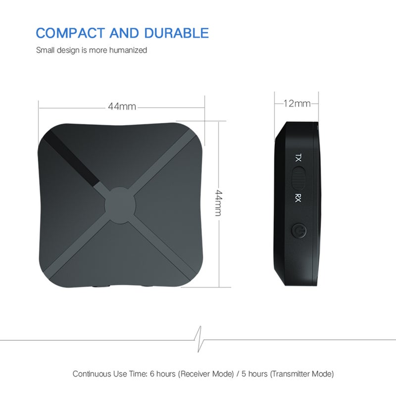 Audio USB BT 2-In-1 Transmitter Receiver Adapter Black - Image 4