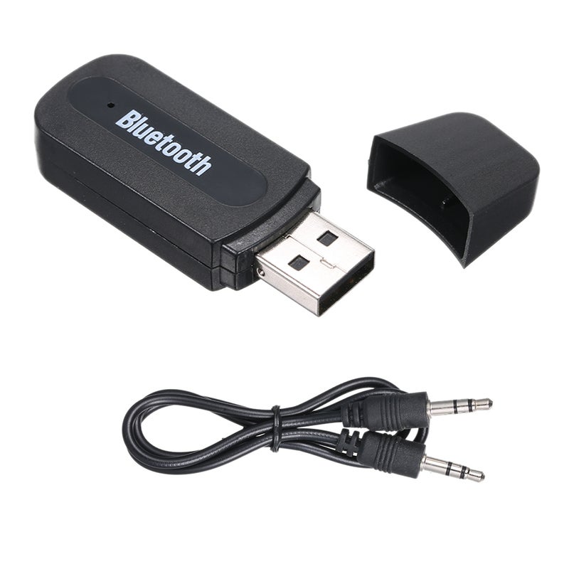 محول مستقبل صوت ستيريو لاسلكي بمنفذ USB للسيارة أسود - Image 1