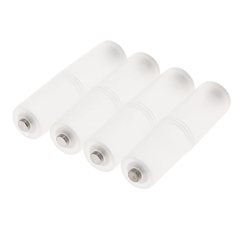 Pack of 4 AAA to AA Size Battery Converter Adapter White