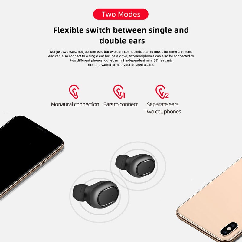 Generic - TWS Wireless Waterproof In-Ear Earbuds Pink - Image 1