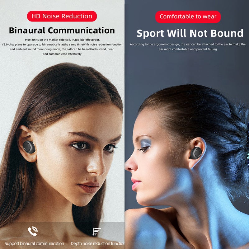 Generic - TWS Wireless Waterproof In-Ear Earbuds Pink - Image 1