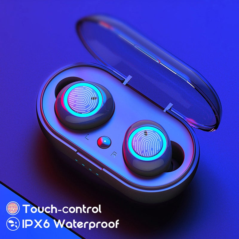 TWS Bluetooth Waterproof Earbuds White/Blue - Image 2