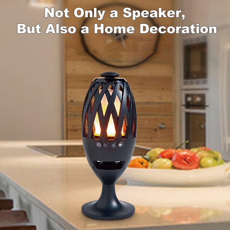 2-In-1 LED Flame Bluetooth Speaker Black - Image 2