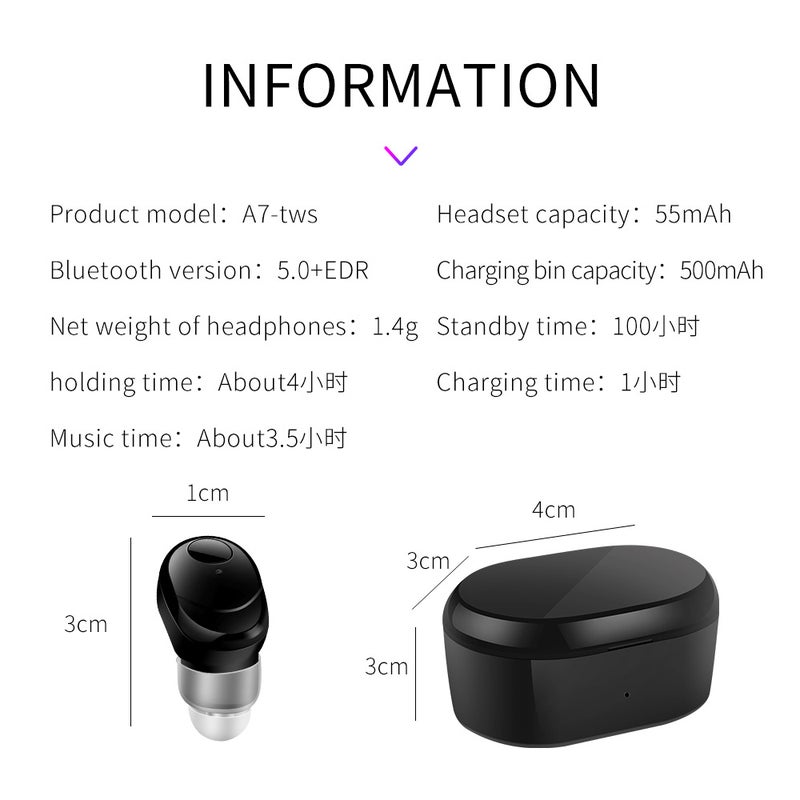 Generic - TWS Bluetooth Wireless Headset Black - Image 1