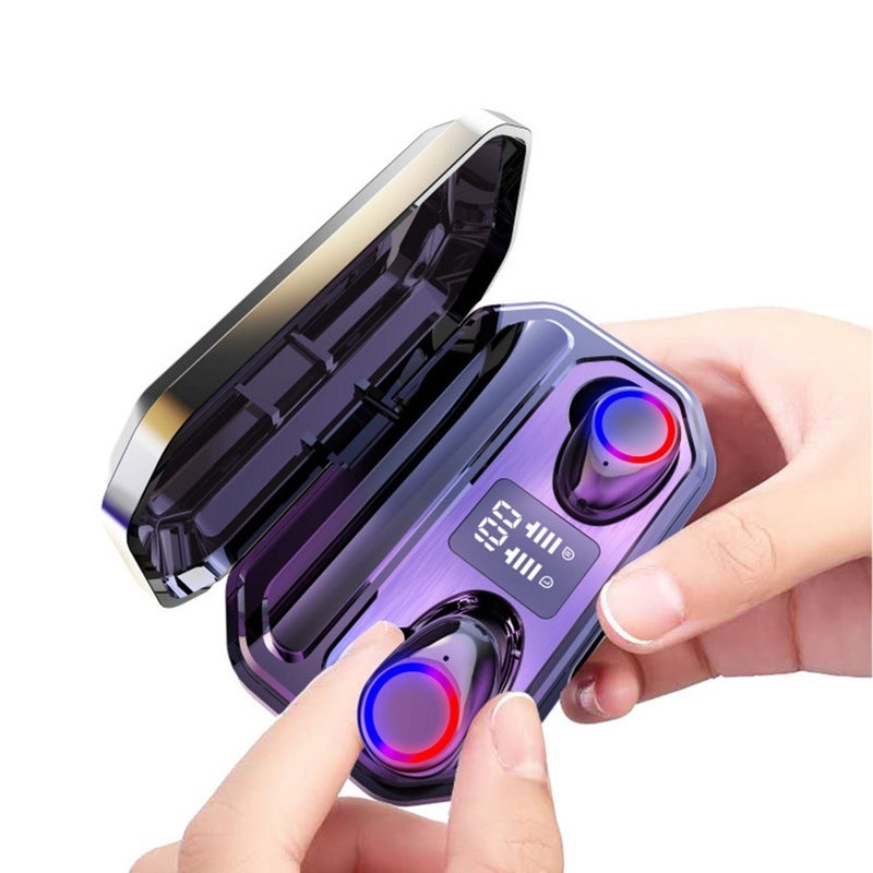 Generic - TWS Wireless Mini Smart Digital Display Bluetooth Earphones Black - Image 1