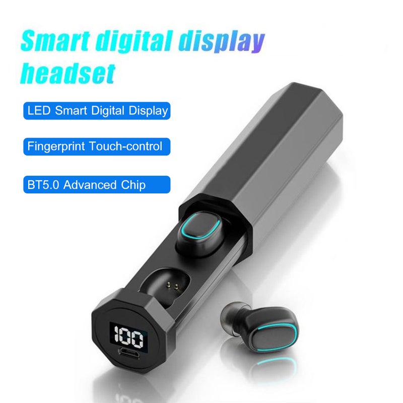 Generic - TWS Wireless Waterproof Sport Earbuds With Voice Assistant Black - Image 1