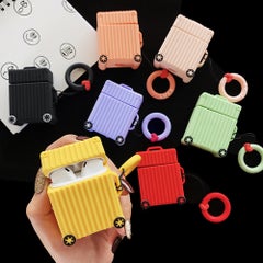 Generic Earphone Case For AirPods With Finger Ring Strap Pink  - Image 4