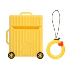 Generic Earphone Case For AirPods With Finger Ring Strap Yellow  - Image 1