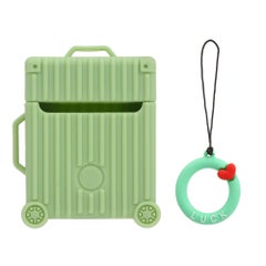 Earphone Case For AirPods With Finger Ring Strap Green