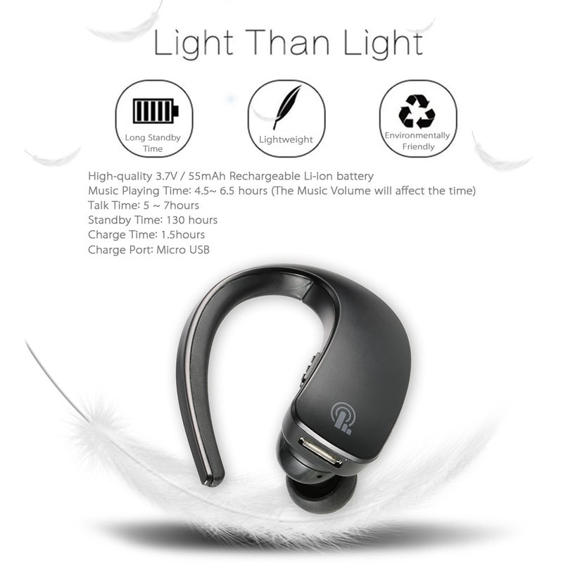 Generic Stereo Hands-Free Bluetooth Earphones Black  - Image 3